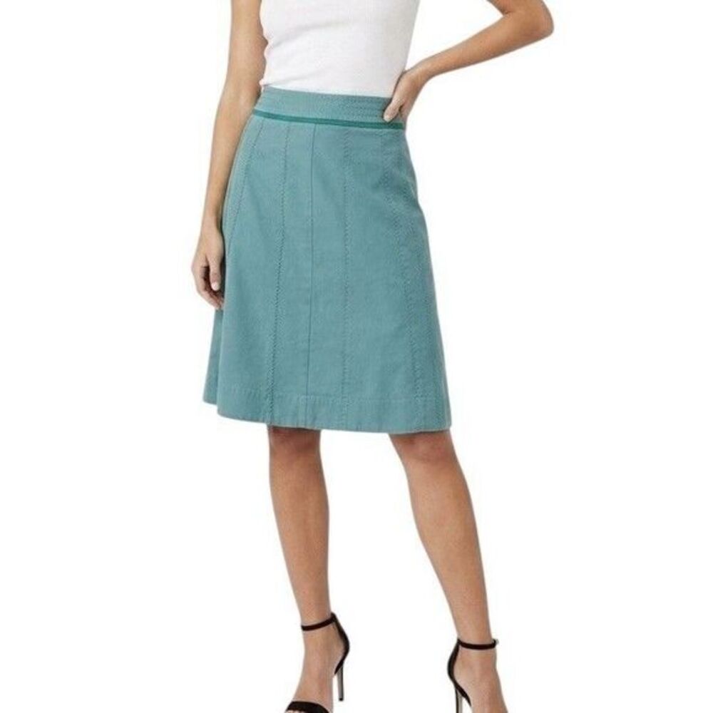 Sitwell Anthropologie Women’s Green Skirt Thread Textured Boho Bohemian Sz 0